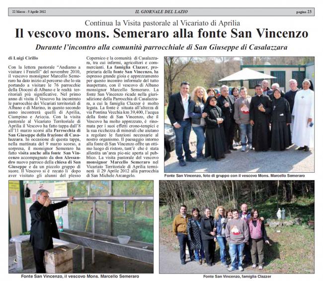 il Vescovo Semeraro alla Fonte